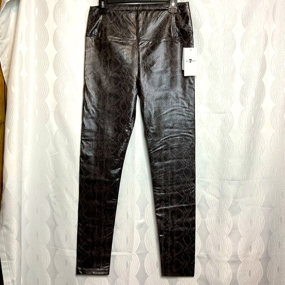 7 For All Mankind Pants - 7 For all Mankind Snake Print Faux Leather Leggings. NWT med